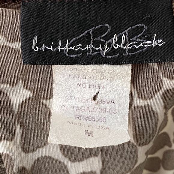 Vintage Brittany Black Womens Y2K Animal Print Top Size M Sequin Grunge 90s - Picture 8 of 12